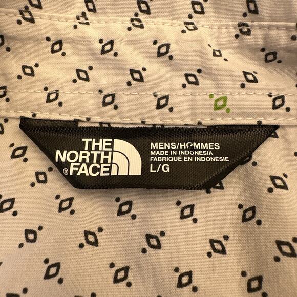 North Face Shirt Mens Large White Short Sleeve Diamond Geometric Design Casual - Picture 5 of 10